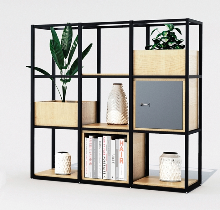 Novus Modular Shelving is a multi-functional zoning system forged .