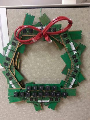 The Ultimate Holiday Wreath for IT Geeks [Pic] | Christmas wreaths .