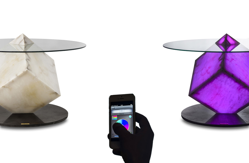 Cupiditas Table by Amarist – Stone table illuminated with your .