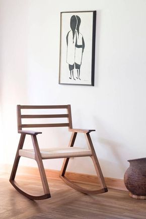 Giacomo Rocking Chair, Walnut and Woven Danish Cord | Chair design .