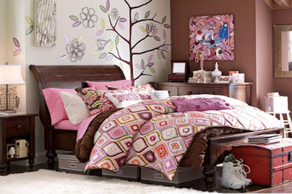 cool bedroom ideas for teenage girls - Design decor brown pink .