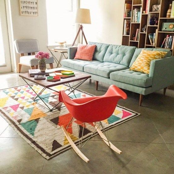 Gorgeous Airy Mid Century Modern Living Rooms 2 554x554 .