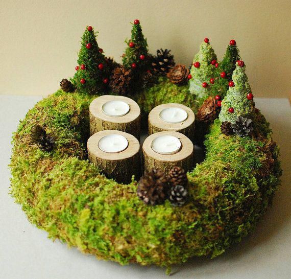 Advent Wreath | Christmas wreaths, Christmas centerpieces, Natural .