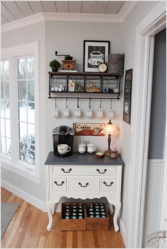 DIY Home Coffee Bar - Kitchen Organization and Storage Ideas .