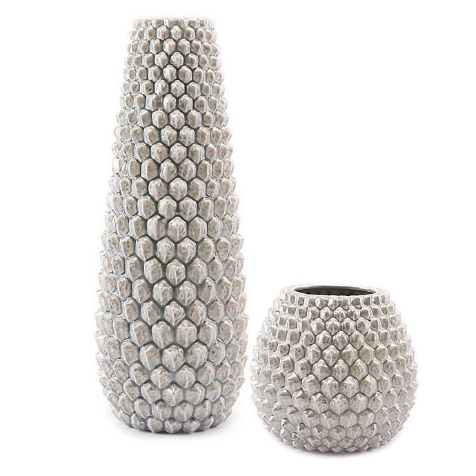 Zuo® Pinecone Vase Collection in Antique Silver | Bed Bath & Beyo