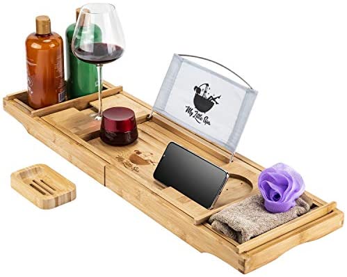 Amazon.com: My Little Spa Bamboo Bathtub Caddy/Tray - Wooden Bath .