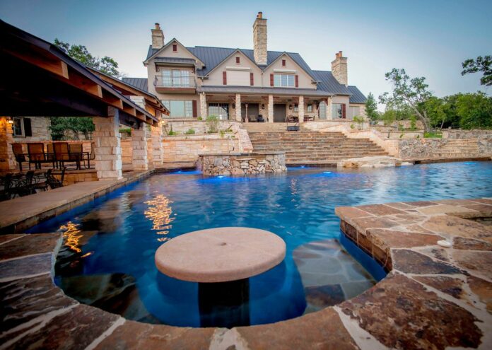 Cascade Swimming Pool Designs with an Impressive Home · Wow Dec
