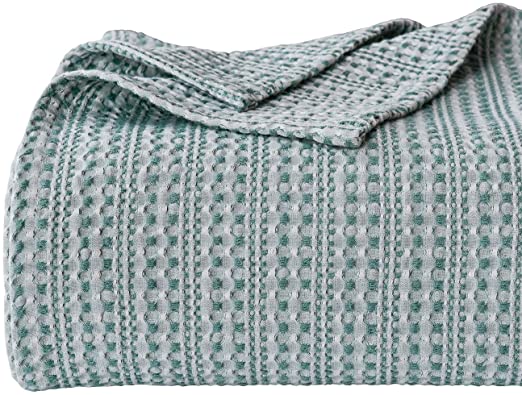 Amazon.com: PHF Cotton Waffle Blanket Yarn Dyed Weave Bed Texture .