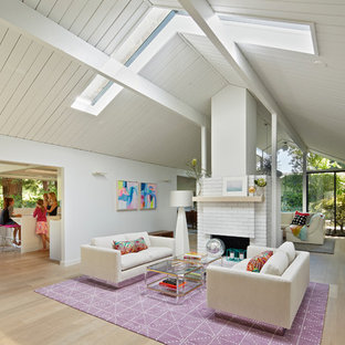 Vaulted Ceiling With Skylights Living Room Ideas & Photos | Hou