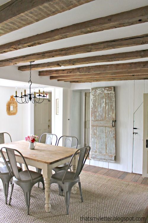 primitive home with exposed wood beam ceilings | Home, Home decor .