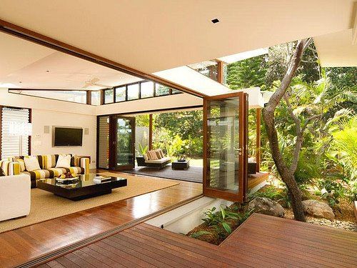 Open living...love the whole idea of bringing the outside in .