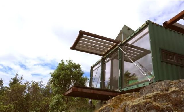 Off The Grid Shipping Container House on the Top of a Mounta