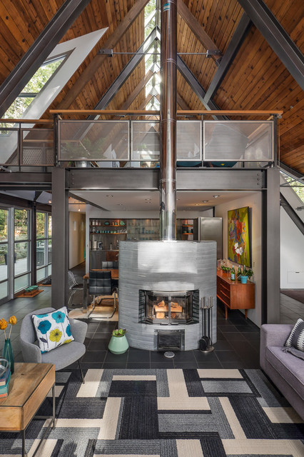 Modern Chalet - Industrial - Living Room - Seattle - by Kirsten .