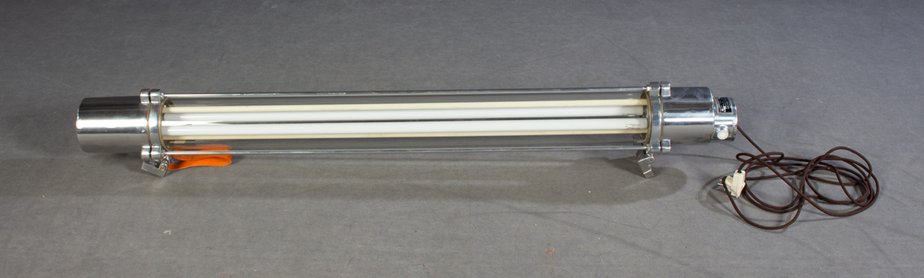 Large Mid-Century Industrial German Fluorescent Tube Light from .