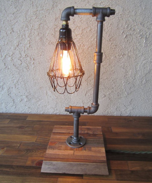 20 Interesting Industrial Pipe Lamp Design Ide