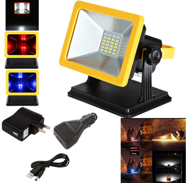 JIGUOOR Mobile Floodlight LED Working Lamp Projection Charging .