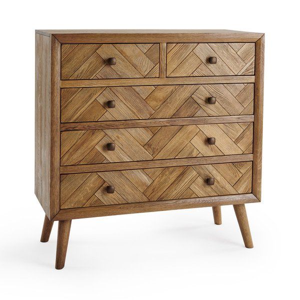 Brushed and Glazed Solid Oak Chest of Drawers - Chest of Drawers .