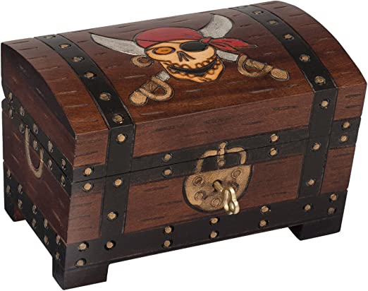 Amazon.com: Pirate Skulls Treasure Chest Box Polish Handmade Wood .