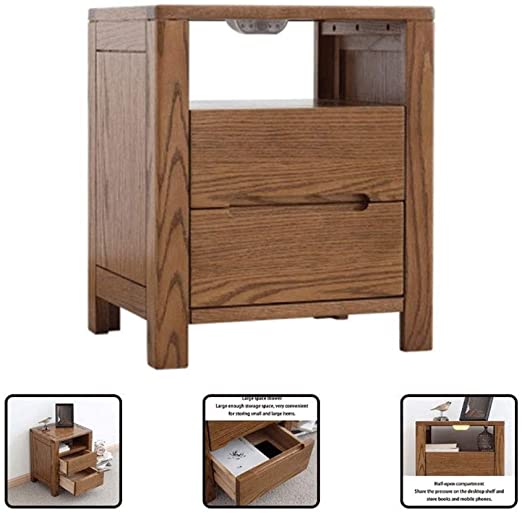 Amazon.com: Solid Wood Bedside Table Nordic Modern Minimalist .