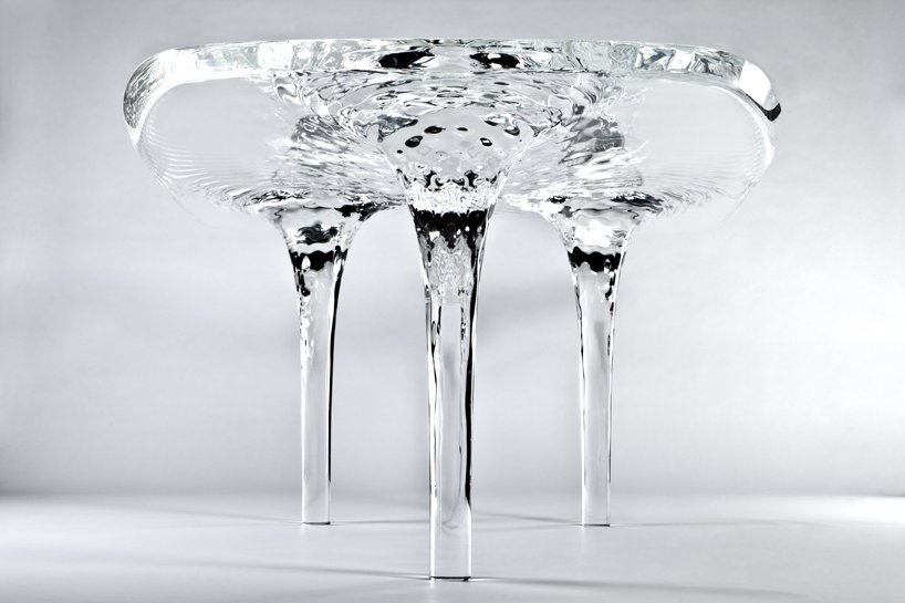 liquid glacial table by zaha had