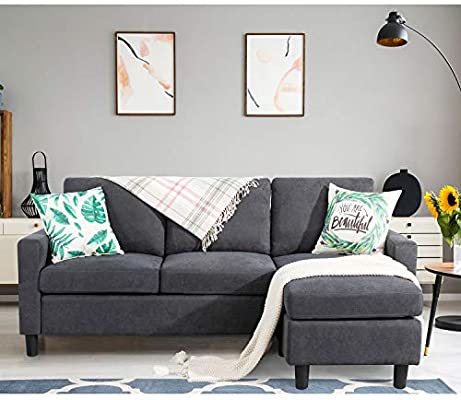 Amazon.com: Shintenchi Convertible Sectional Sofa Couch, Modern .