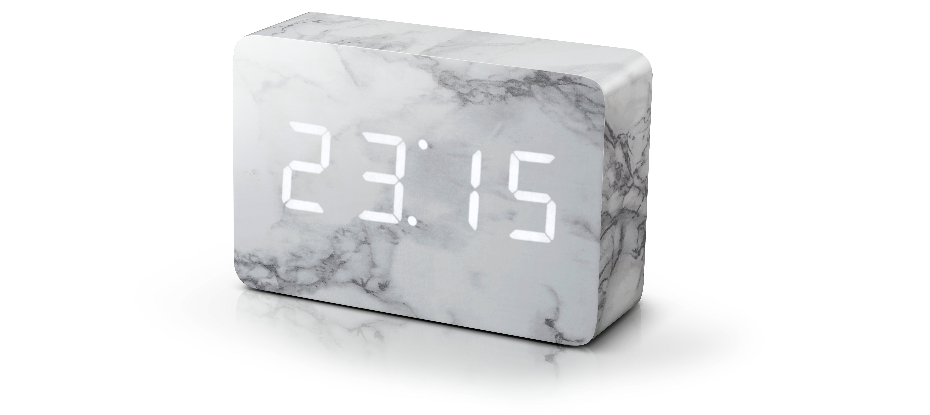 Gingko Marble Brick Click Clock - Smart Clock - Time, Temperature .