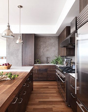 A Dark and Handsome Kitchen | Modern wood kitchen, Kitchen .