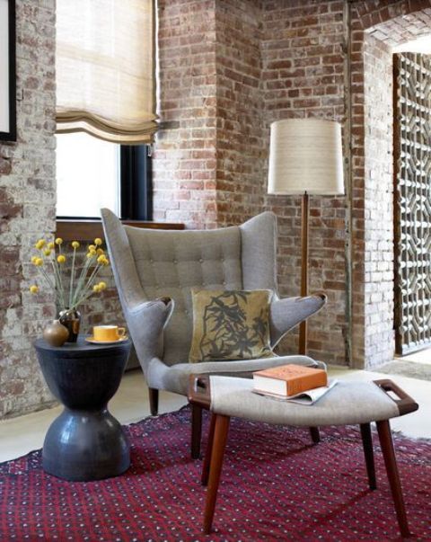 40 Mid-Century Chairs To Get Inspired - DigsDigs | Brick interior .