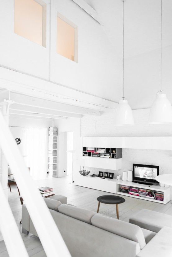Minimalist And Airy White Loft From A Forge - DigsDigs | Living .