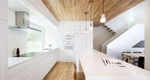 Minimalist Home With Oak-Surfaced Interiors On A Tricky Site .
