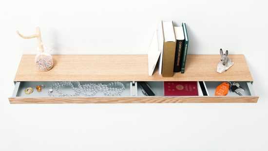 Floating Shelf with Sliding Drawer for Small Storage | Floating .