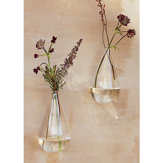 wall mounted teardrop vase | Glass wall vase, Glass vase decor .