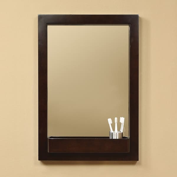 Shop DecoLav 9745 22" Solid Wood Mirror with Integrated Storage .