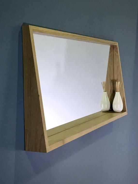 Mirror With Shelf Or Ledge Made From Solid Oak in 2020 | Mirror .
