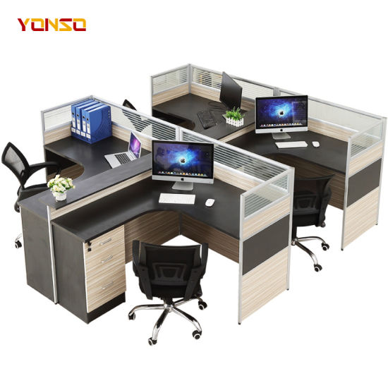 China Factory Modern Office Workstation Cubicle Design for 4 .