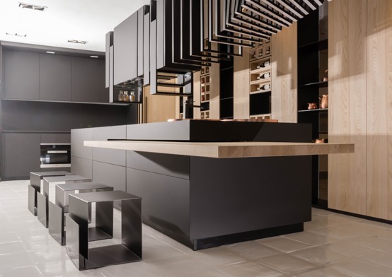 Modern And Sculptural Cut Kitchen With Personality - DigsDi