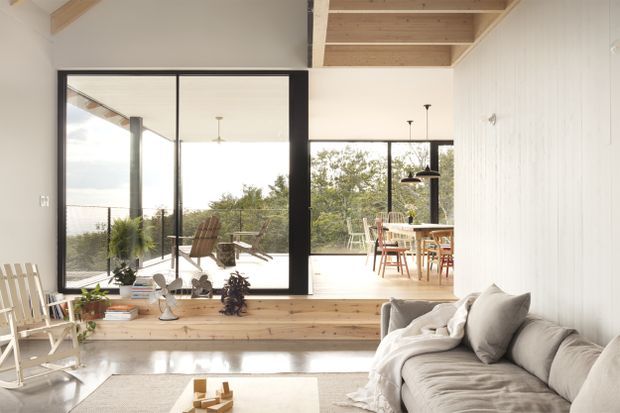 A chalet in Quebec's Eastern Townships inspired by rustic sugar .