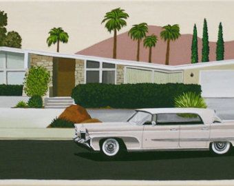 Mid Century Modern Limited Edition Print from Original Painting .