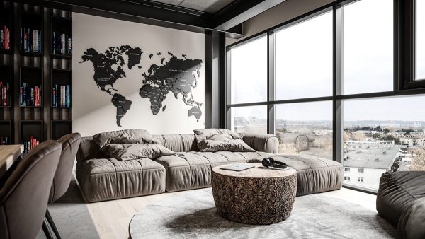 Grey Modern Industrial Apartment Interiors – Outdoor Christmas .