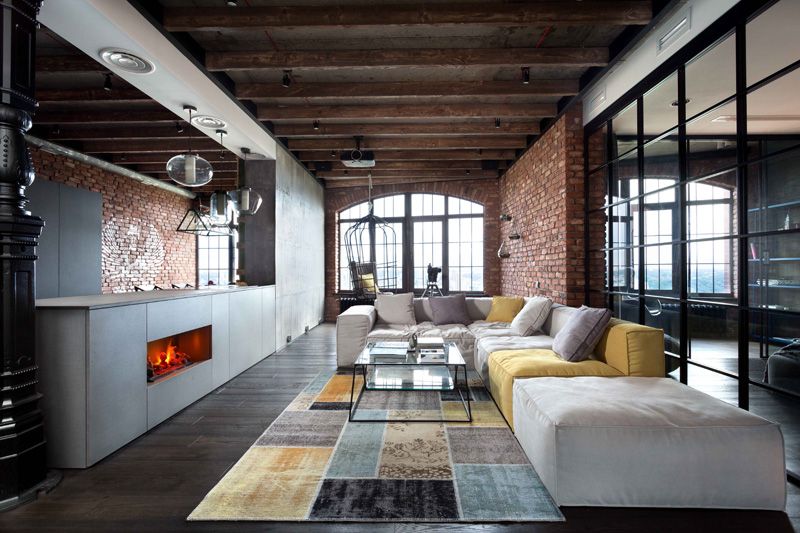 Modern Industrial Loft Apartment in Ukraine | Home Design Lover .