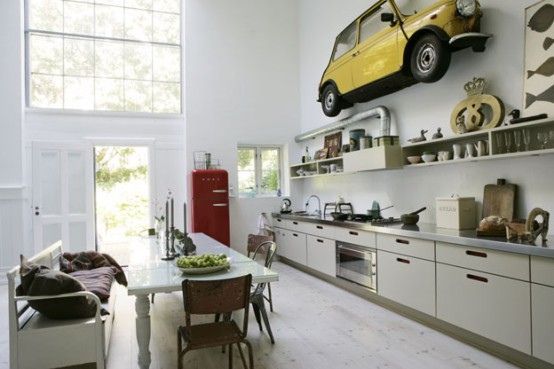Modern Kitchen Design with Antique Decor Elements | Modern kitchen .