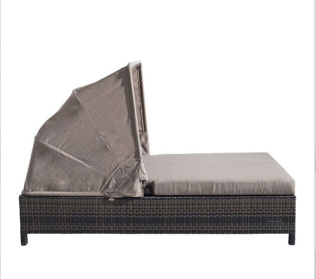 Modern outdoor furniture rattan double sun lounger beds bisma .