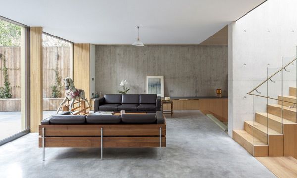 Pear Tree House by Edgley Design | Polished concrete flooring .