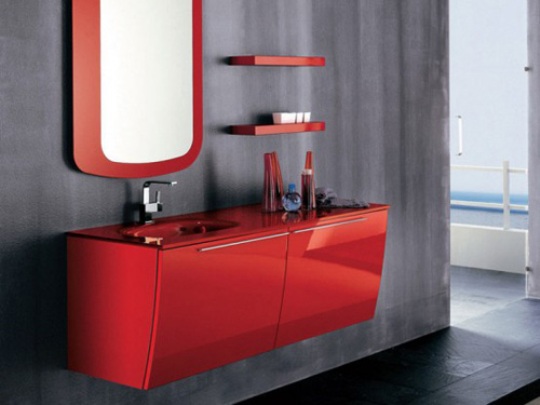 Vibrant Red Bathroom Furnitu