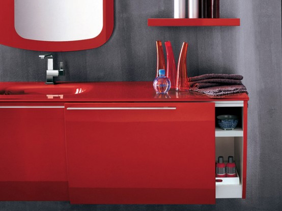 Modern Red Bathroom Furniture by Artesi - DigsDi