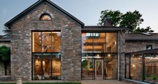 Modern Redesign Of Old Country Home with Antique Stone Walls and .