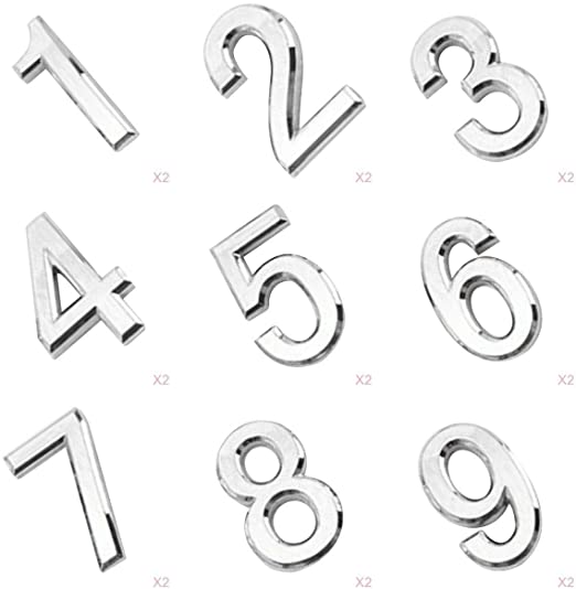 Amazon.com: LOVIVER 18Pcs 1-9 Silver House Numbers for Houses .