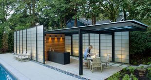 Modern Translucent Pool House Design - DigsDi