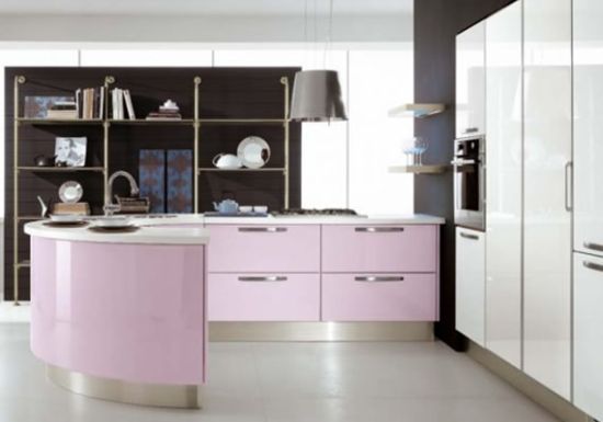 Kitchen | Pink kitchen, Modern kitchen furniture, Pink kitchen desig