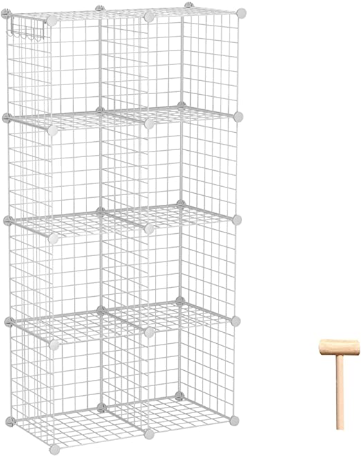 Amazon.com: C&AHOME Wire Storage Cubes, Metal Grids Book Shelf .